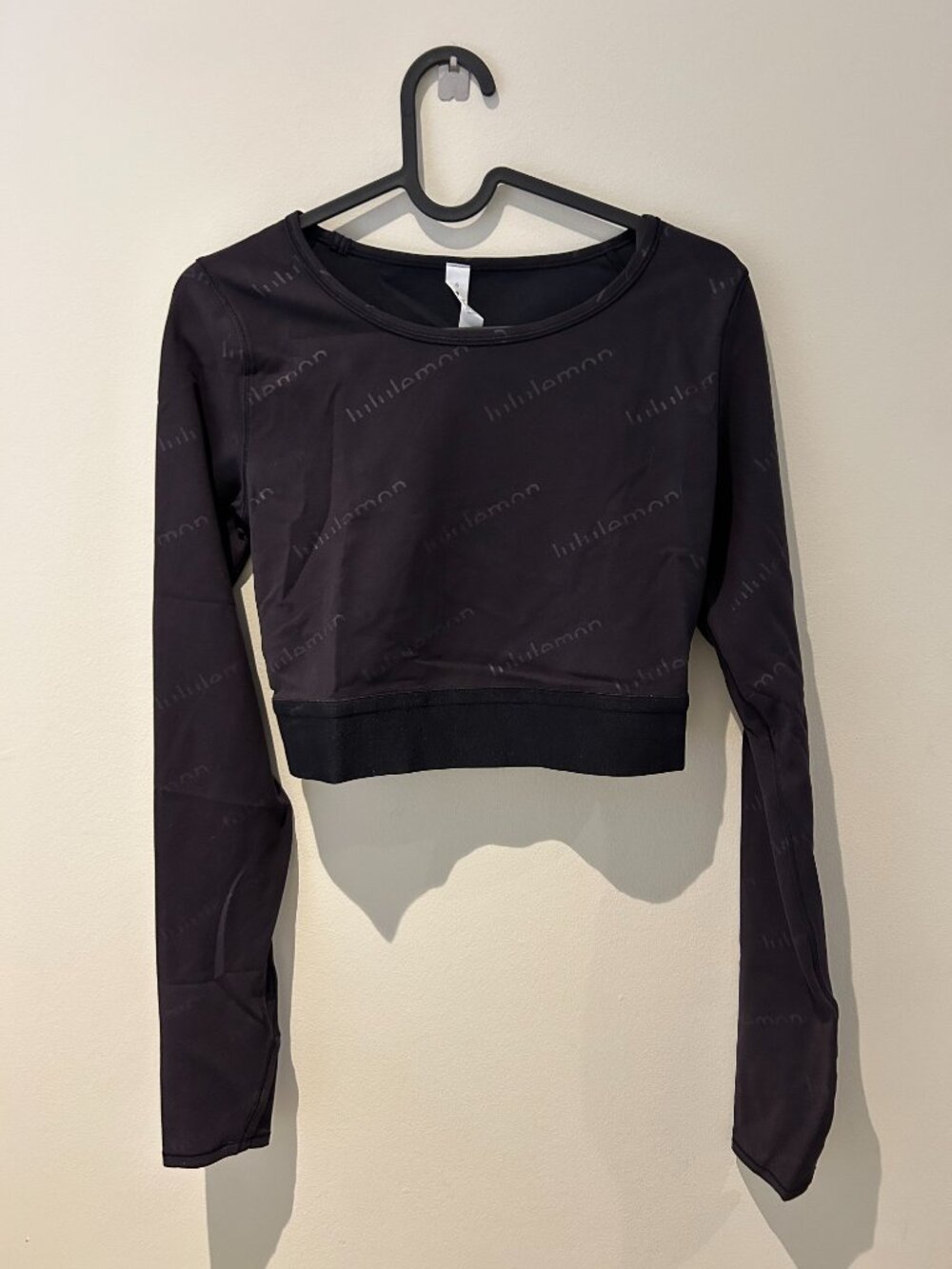Lululemon Wunder Train Cropped Long Sleeve Special Edition Black
